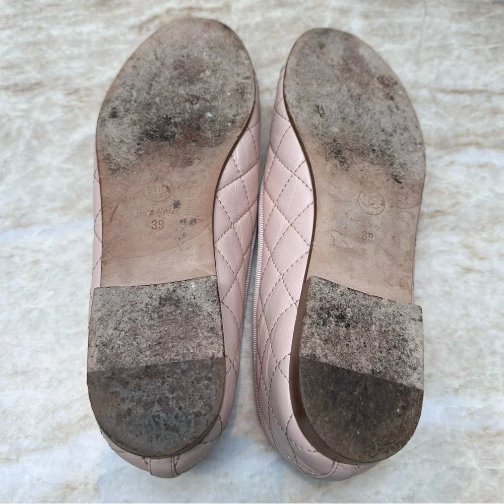 CHANEL Ballet flats Sz.39 Beige/Blush w/Box, shoe bags, docs. - Picture 12 of 16